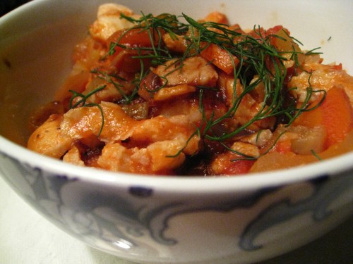 Spicy Balsamic and Fennel Fish Stew