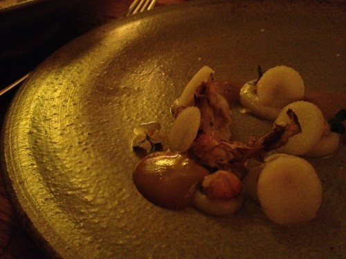 Burnt hazelnuts, sunchoke skin and beef liver puree