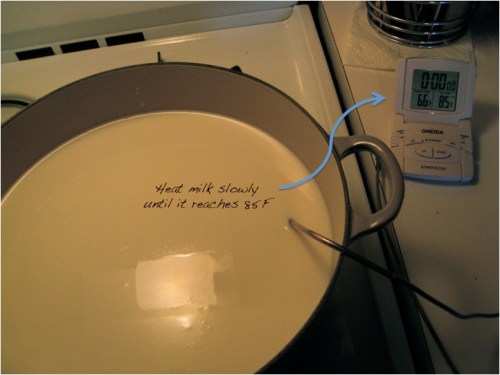 Step 1-Heating the Milk