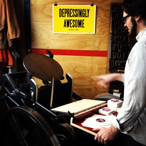 1930s Letterpress Machine for Handcrafted Vodka Labels 1930s Letterpress Machine for Handcrafted Vodka Labels