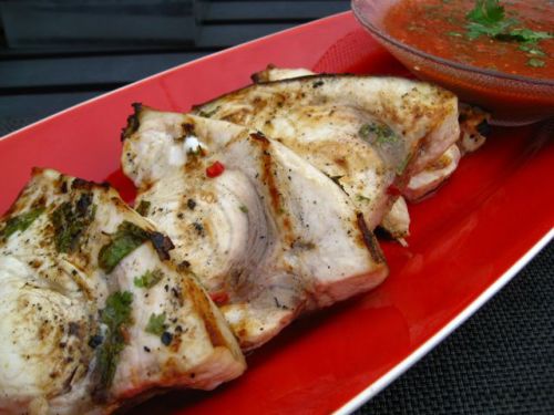 Grilled Swordfish with Tomatillo Salsa
