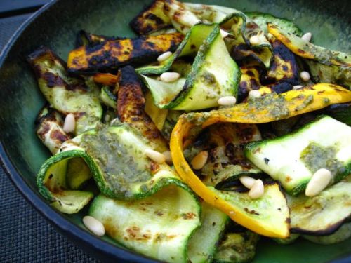 Grilled Zucchini & Summer Squash Pesto Pasta