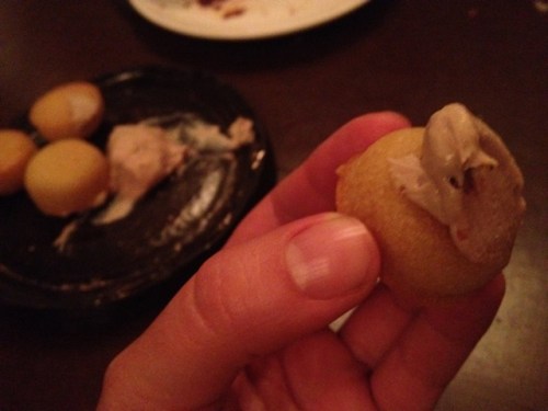 Duck liver and almond biscuits